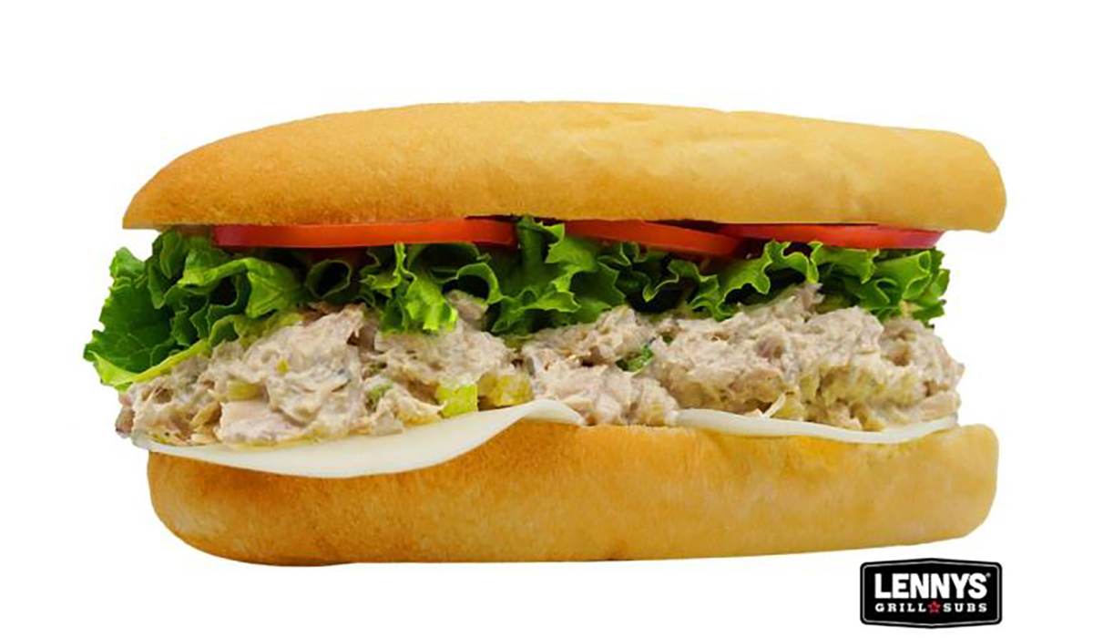 Lennys tuna salad sub, featuring our fresh tuna salad from our sub shop. Subs near me.