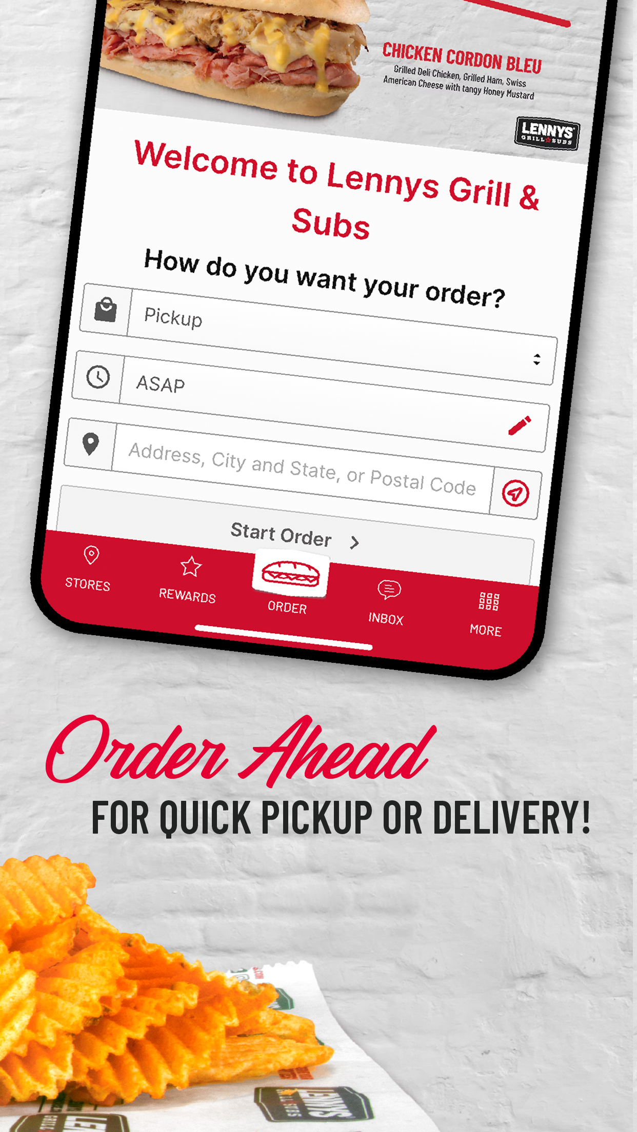 Lennys rewards app, order Lennys, Lennys app.