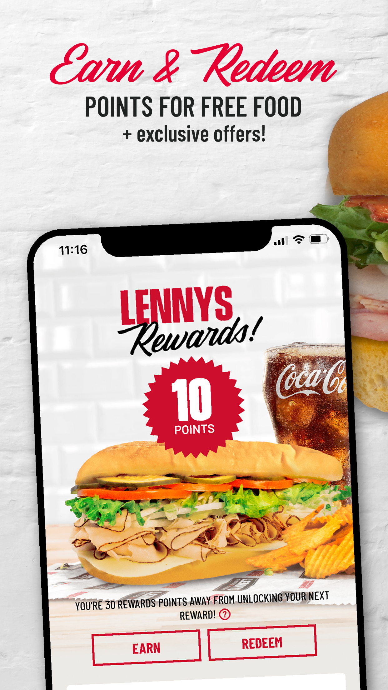 Lennys rewards app, order Lennys, Lennys app.